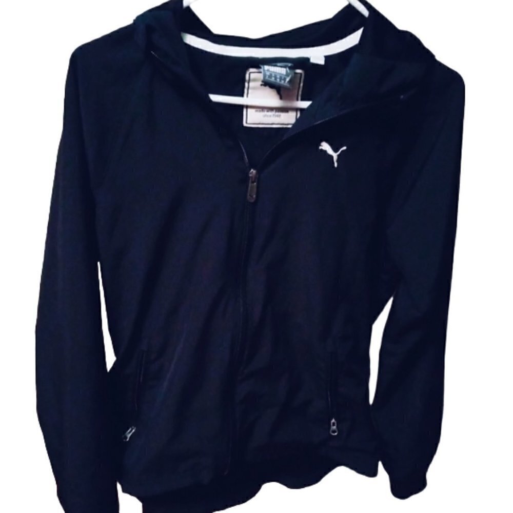 BLACK PUMA WINDBREAKER ZIP UP JACKET